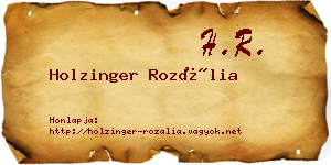 Holzinger Rozália névjegykártya